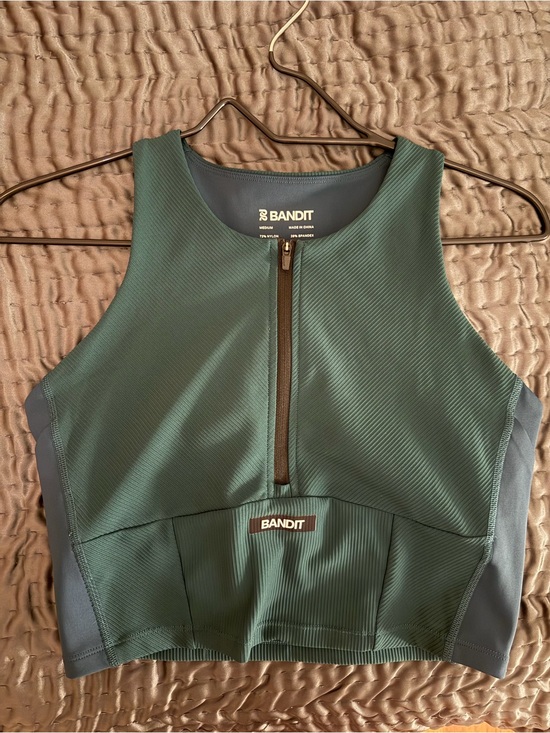 Bandit Tops - Bandit Women's Green Zip-Front Tank Top